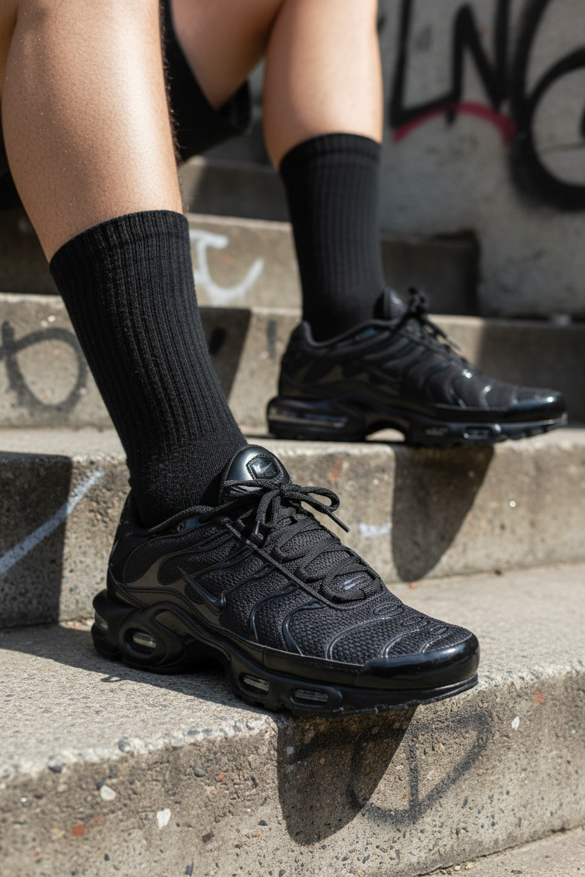 Nike Air Max Plus Triple Black – on foot urban steps
