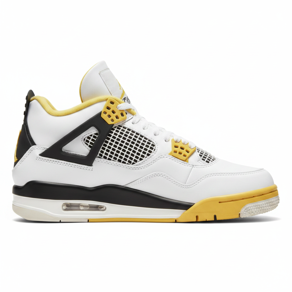 Jordan 4 Vivid Sulfur – white studio