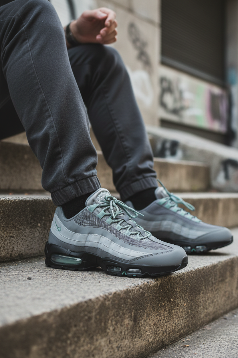 Nike Air Max 95 Smoke Grey – on foot urban steps