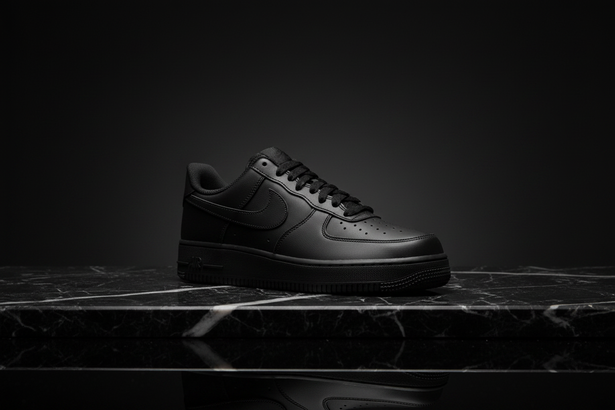 Nike Air Force 1 Triple Black – black marble