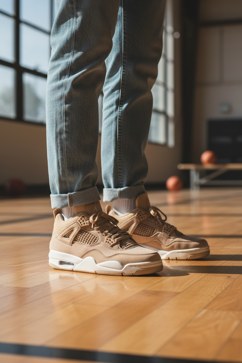 Jordan 4 Retro Cozy Girl – worn indoors