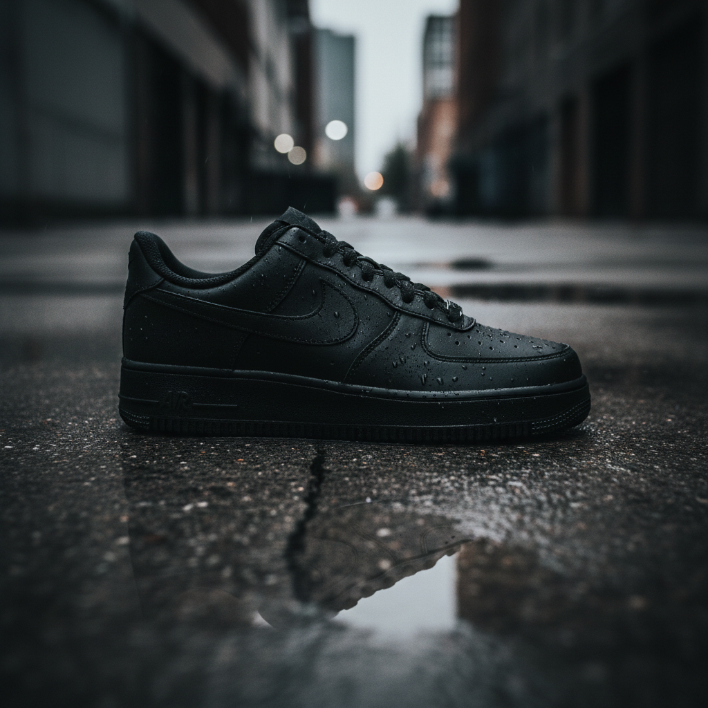 Nike Air Force 1 Triple Black – dark concrete