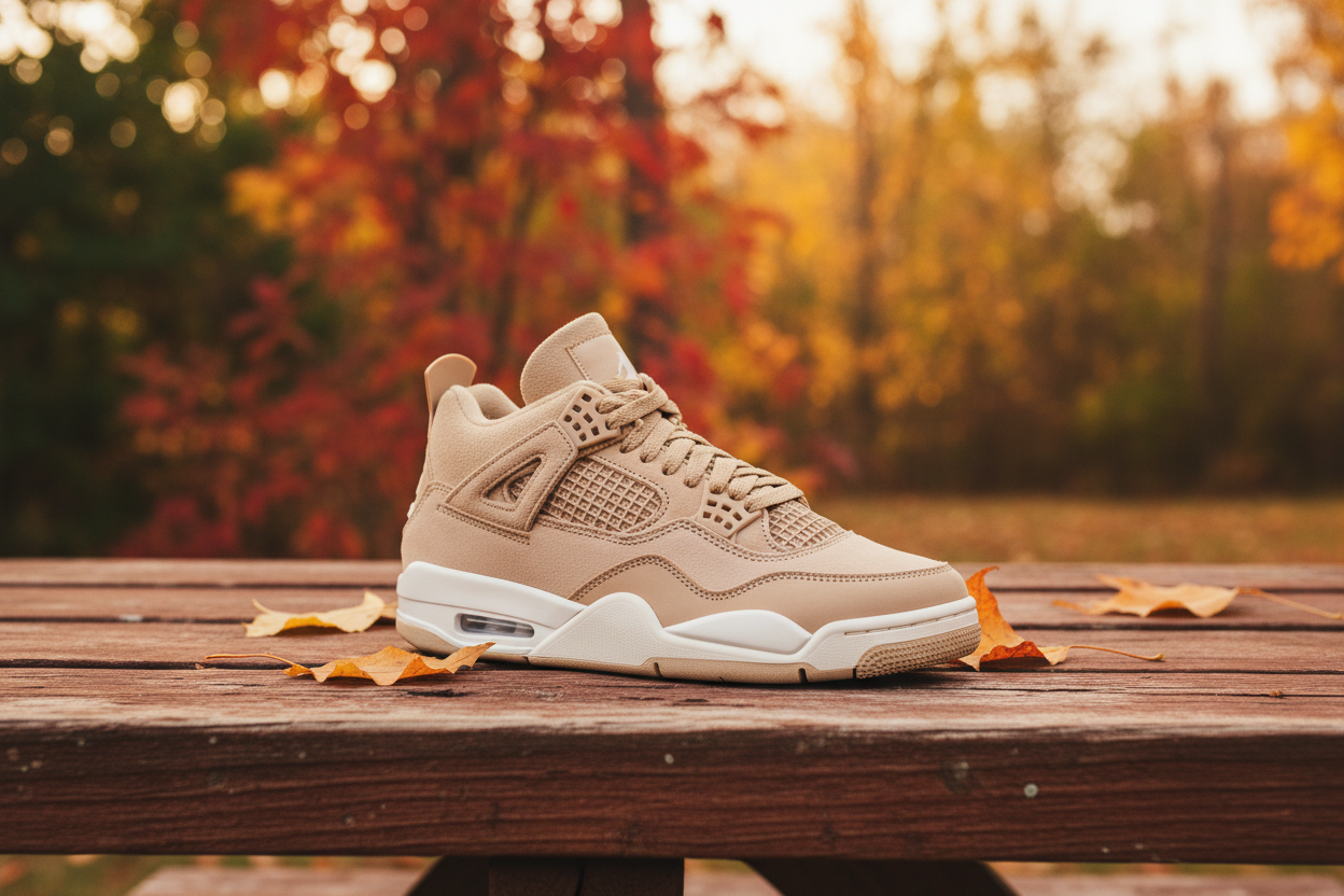 Jordan 4 Retro Cozy Girl – rustic wood autumn