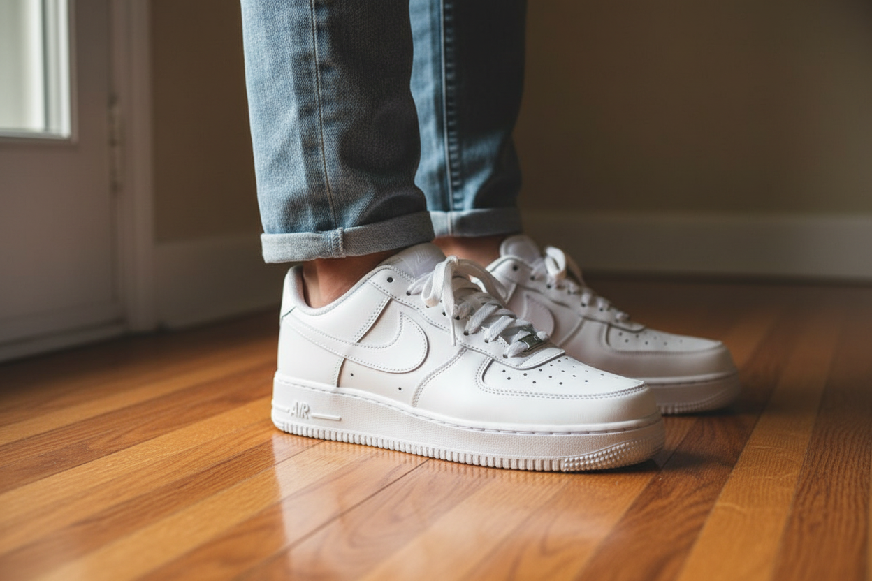 Nike Air Force 1 White – worn indoors